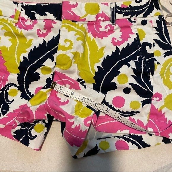 Banana Republic Lime, Pink, Navy, White Floral Print Shorts Cotton Spandex 6P - Picture 4 of 11